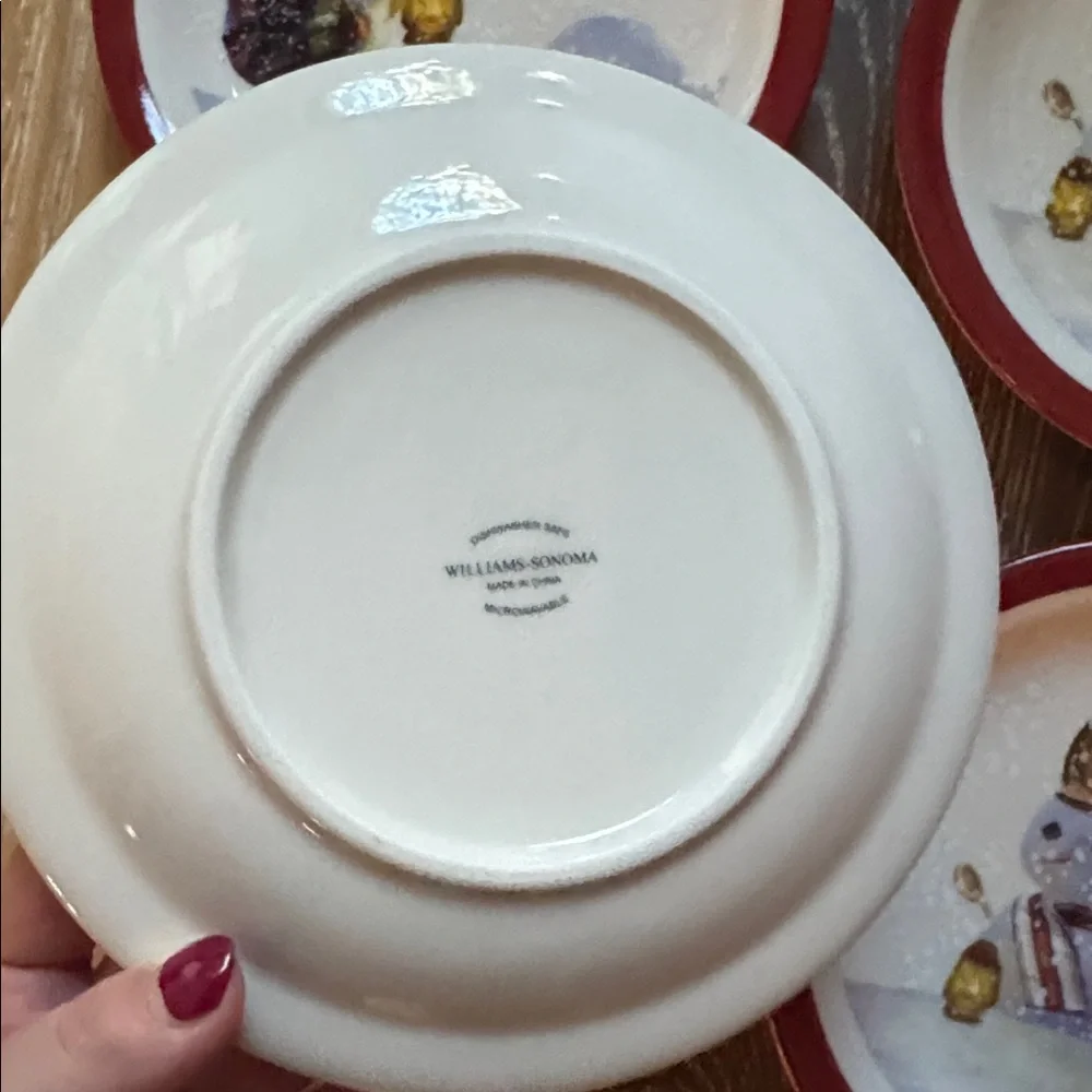 Vintage Williams Sonoma ‘Nordic Elf’ Dessert Plate Set EUC